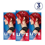 Vopsea de păr Live Ultra Bright sau Pastel Red, 3 bucăți, culoare semipermanentă, durează până la 15 spălări - 092 Pilllar Box Red Vopsea pentru par Naty Shop