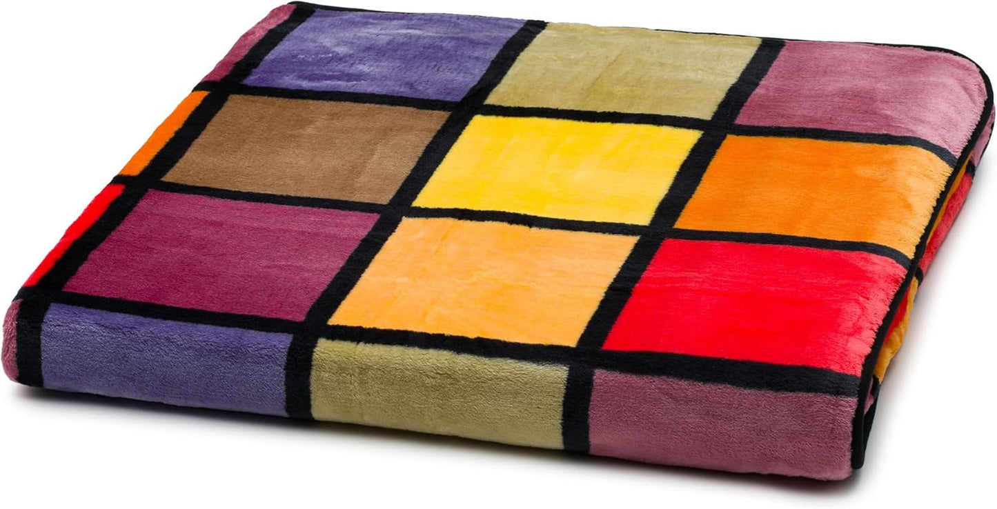 Gözze - Pătură moale și confortabilă, senzație de cașmir, greutate mare a țesăturii 500 G/M², Antigua, 150 X 200 Cm - Muștar/Negru/Alb Paturi si Cuverturi Besuche den GÃ¶zze-Store Portocaliu/roșu/galben