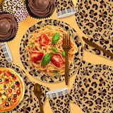 Leopardenmuster Partygeschirr Kindergeburtstag Deko Geburtstag Party Geschirr Dschungel Pappteller Becher Servietten Babyparty Tischdeko Set