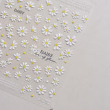 5D în relief alb margarete autocolante unghii flori autocolante unghii flori folie autoadezive autocolante unghii arta autocolante unghii margarete decorare unghii accesorii design flori autocolante unghii arta