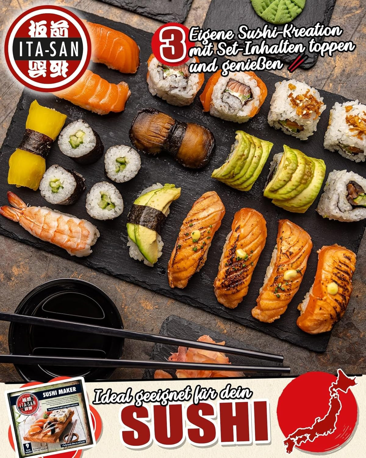 Set Sushi ITA-SAN (set complet de 9 piese, ideal pentru începători, pentru încercare sau cadou) 1 pachet