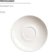 MÄSER 934105 Seria Belmira, serviciu clasic de cafea pentru 6 persoane, set de cafea cu 18 piese, atemporal, elegant, delicat, porțelan, alb