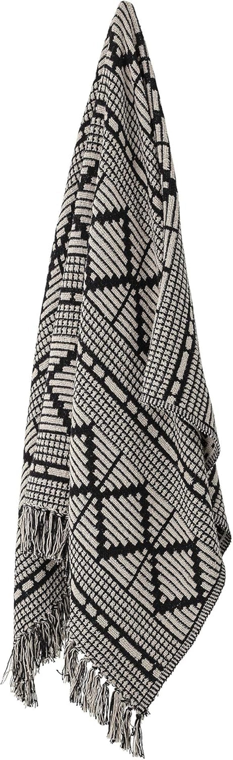Cuvertură de pat Bloomingville, negru, bumbac, 160cm Paturi si Cuverturi Bloomingville