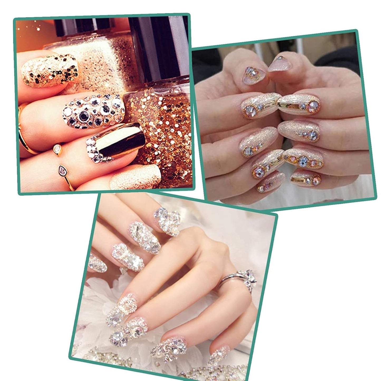 ANGNYA 4000 Stück Strasssteine Nägel Nail Art Strasssteine Dekorationen Nagelsteine Für Nail Art Zubehör Und Klare Kristall Strasssteine Handwerk Mit Pick up Pinzette Und Strass Picker Dotting Pen…