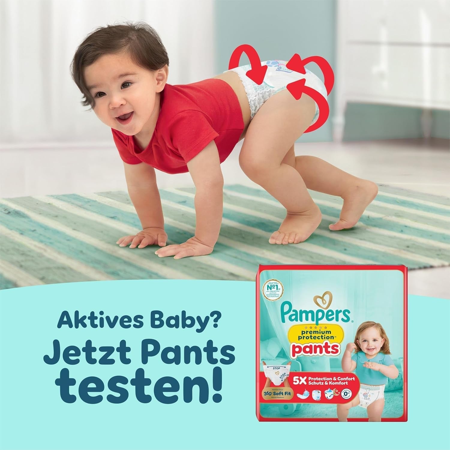 Pampers Premium Protection Mărimea 5, 152 scutece, 11 kg-16 kg, protecția noastră numărul 1 împotriva pielii și scurgerilor