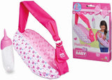 Simba 105560002 - Sling reglabil pentru nou-născut cu geantă și biberon pentru păpuși de 38-43 cm, pentru copii de 3 ani și peste