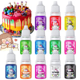 Colorant alimentar gel - Fidton 7 culori colorant alimentar foarte concentrat, decorațiuni comestibile pentru tort pentru fondant, colorant alimentar pentru colorarea ouălor, gogoșilor, macaroanelor - 10 ml