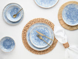 CreaTable, 21652, seria Uno Mykonos, set de veselă cu 12 piese, set de farfurii din gresie, potrivit pentru mașina de spălat vase și cuptorul cu microunde, fabricat în Portugalia