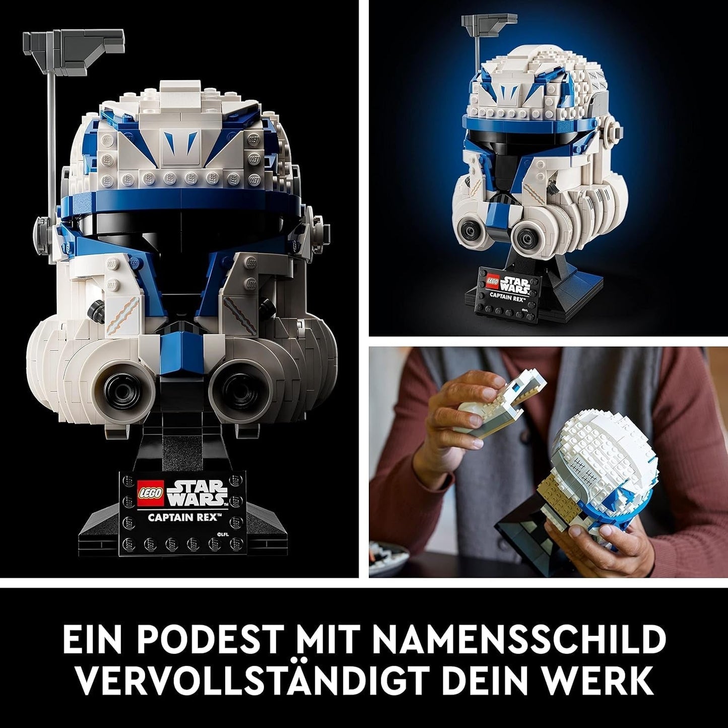 LEGO 75349 Star Wars Captain Rex Helmet Set, modelul Clone Wars de colecționat pentru adulți, seria 2023, piesă suvenir și idee de cadou Seturi de constructie Besuche den LEGO-Store