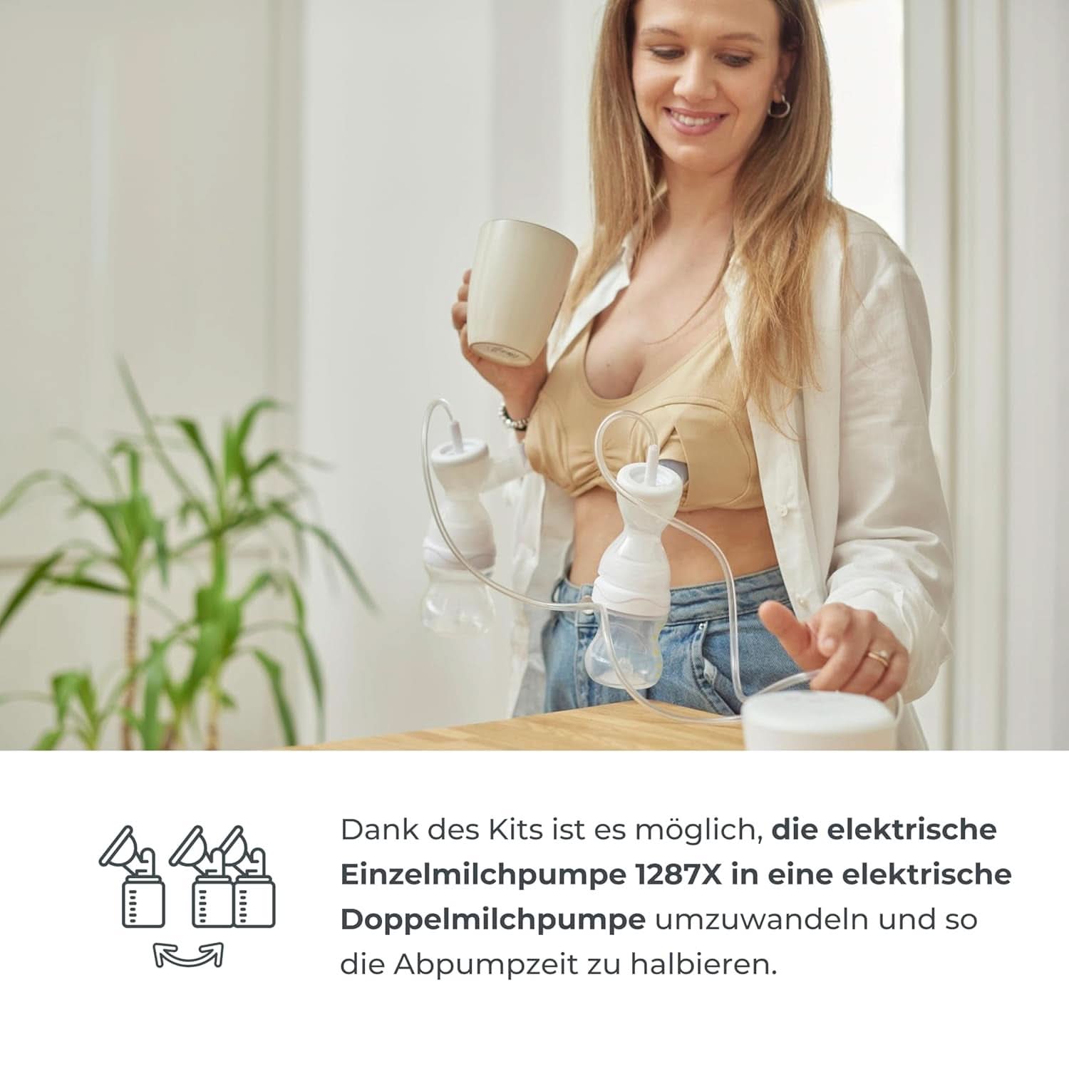 Nuvita Efficient set pompă dublă pentru Materno Smart X - 1287KDX | Set complet de accesorii, biberon anti-colic aprobat de Aio Accesorii Hrana si Alaptare Bebe Naty Shop