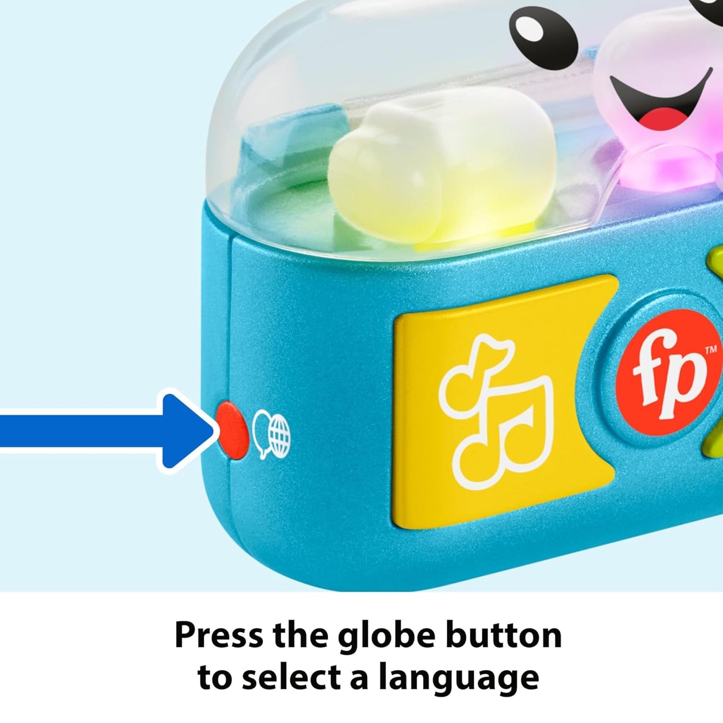 FISHER-PRICE Învățare și joacă distractivă cu dopuri de urechi pentru joacă - dopuri de urechi interactive cu lumini amuzante, cântece de învățare și activități motorii fine, peste 20 de melodii și propoziții, de la 6 luni, HWY45 Jucarii Bebe Naty Shop