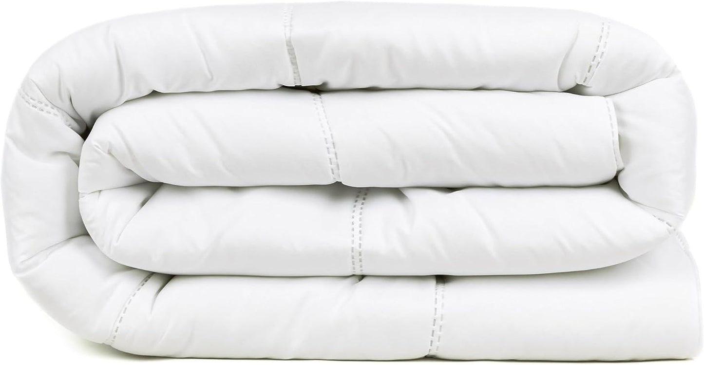 Plapuma TRAMAS+ 200 Gr/M² pentru paturi din fibre goale siliconizate - 150X220 Cm - Certificată Oeko Tex - Albă, moale, caldă, minimalistă - Pat 90 Cm Plapumi si pilote Naty Shop 180X220 Cm
