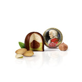 Reber, Duet Mozart-Kugeln, pachet de 2, bile Mozart din ciocolată neagră umplute cu fistic și marțipan, migdale și nuga cu alune, 40g (2 bile Mozart)