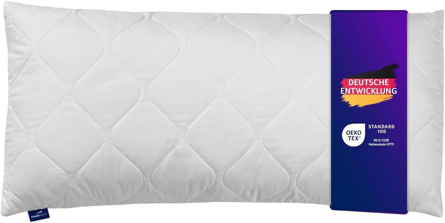 Pernă Traumnacht aloe vera cu husă confortabilă din microfibră moale catifelată, 40X80 cm, certificată Oeko-Tex, produsă în conformitate cu standardul de calitate german Perne standard Naty Shop Titlu implicit