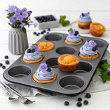 Zenker 12Er Muffinform Energy, Premium-Backform, Für Köstliche Kuchen, Verkürzt Die Backzeit Um Bis Zu 20% (Farbe: Silber/Anthrazit), Menge: 1 Stück, Hellgrau Und Dunkelgrau Matrite si tavi pentru copt Naty Shop