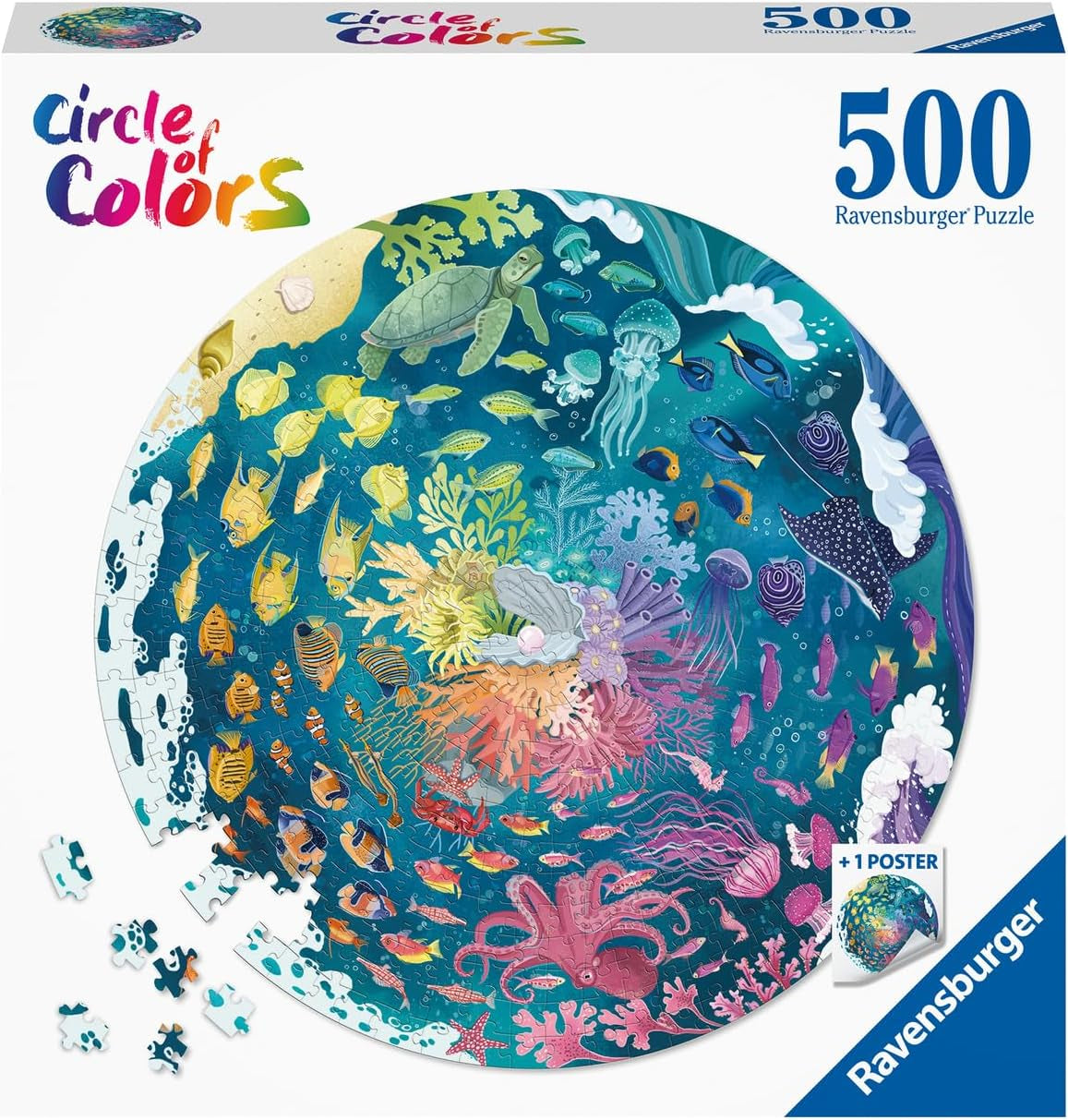 Ravensburger Puzzle 17170 Cercul de culori - Ocean & Submarin Puzzle 500 piese Puzzle Naty Shop