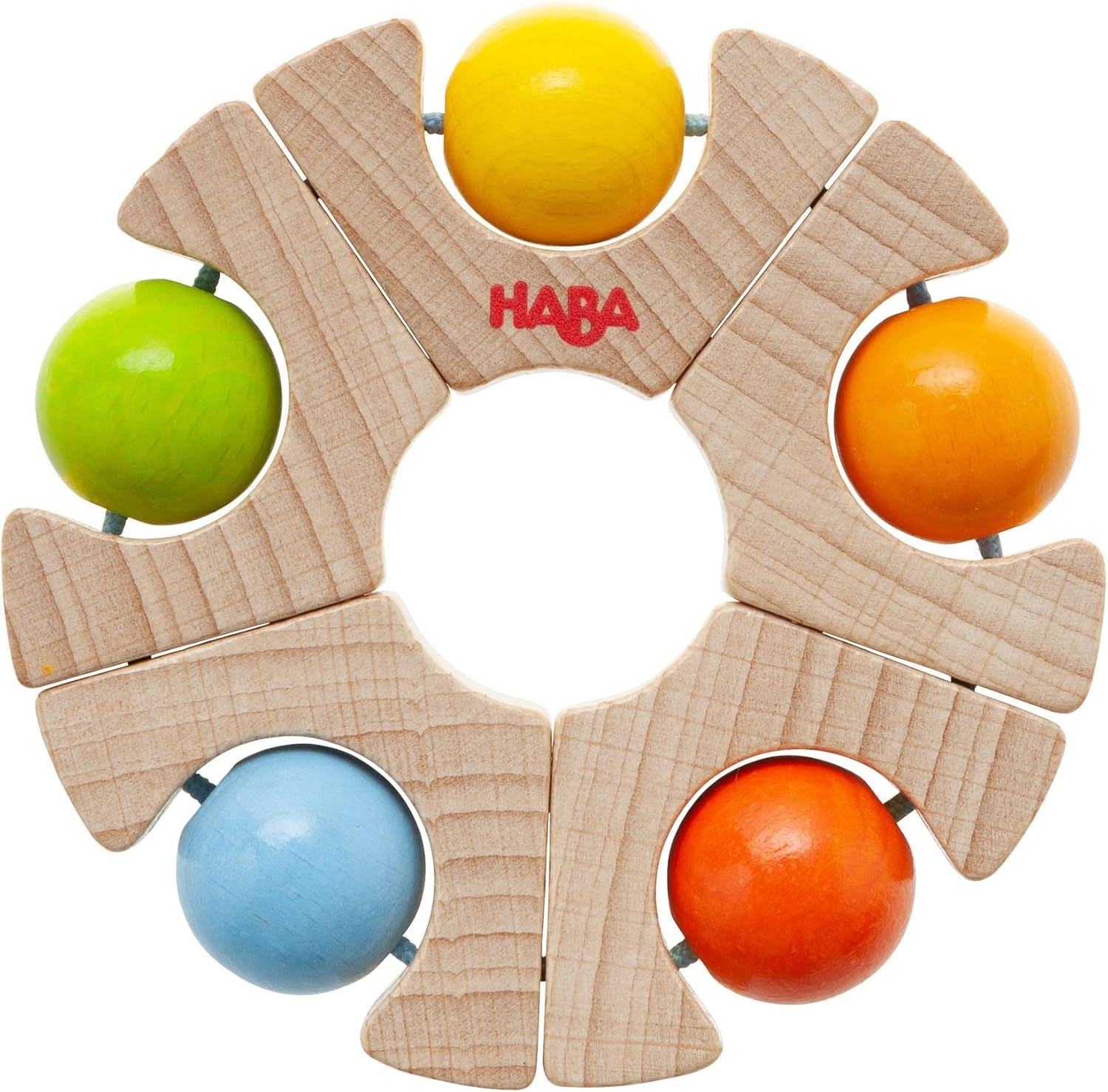 HABA 306692 - Jucărie de prins cu roată cu bile, Jucărie de prins de la 6 luni, Fabricat în Germania, Colorat Jucarii Bebe Naty Shop Titlu implicit