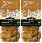 Tăiței panglică BioGourmet cu Schüttelbrot din Tirolul de Sud (IGP) | Tăiței de ou sărați și aromati cu speck autentic din Tirolul de Sud | 1 x 250g Bio