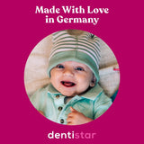 Suzetă din silicon Dentistar®, pachet de 3 – mărimea 1, suzetă 0-6 luni – prietenoasă cu dinții și maxilarul, cu etapă dentară – fără BPA – fabricată în Germania – floare de cireș