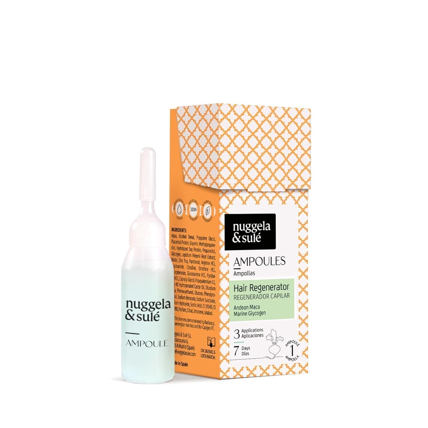 Nuggela & Sulé Regenerator de păr fiole, tratament de 1 săptămână, 10 ml Ingrijire par Nuggela Default Title