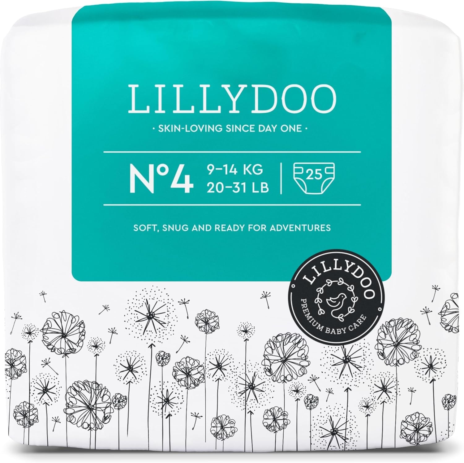 Scutece pentru bebeluși LILLYDOO prietenoase cu pielea - Mărimea 3 (6-10 kg), 29 de bucăți, protecție fiabilă împotriva scurgerilor, moi, fără parfum și fără loțiune pentru pielea sensibilă, testate dermatologic