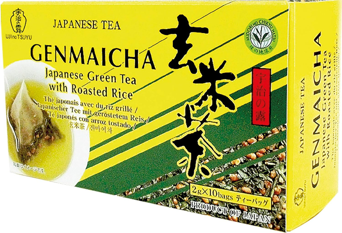 Ceai verde cu orez rotund prăjit, Genmaicha (1 x 20 g - 10 pliculețe a câte 2 g fiecare)
