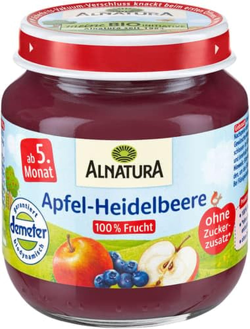 Borcan de sticlă Demeter cu mere și afine, 125 g