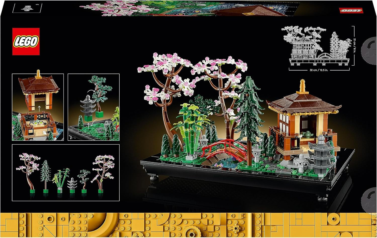 Lego Icons Garden Of Silence - Set de grădină botanică Zen pentru adulți cu flori de lotus - Decorațiune de birou personalizabilă inspirată de Japonia - Cadou pentru femei și bărbați 10315 Seturi de constructie Besuche den LEGO-Store