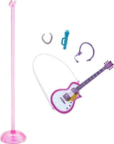 Barbie GYJ22 - Bühne frei für große Träume Brooklyn Puppe (ca. 30 cm, braune Zöpfe) mit Melodien aus dem Film, Lichtern, Mikrofon und Accessoires, Geschenk für Kinder ab 3 Jahren