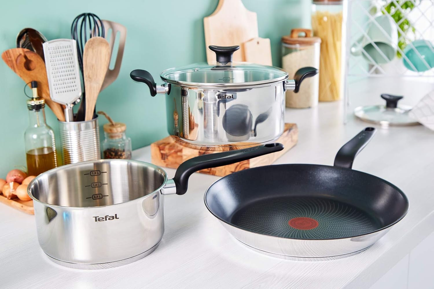 Tefal Tigaie principală 20 cm, oțel inoxidabil Cu strat antiaderent Oale si Tigai Naty Shop