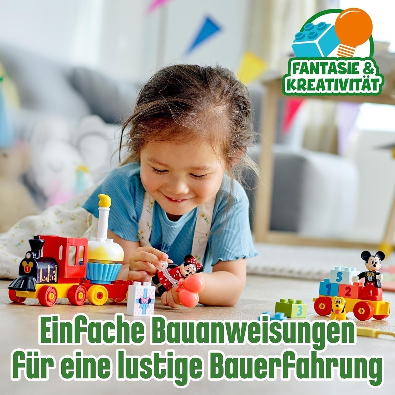 Trenul aniversar LEGO 10941 DUPLO Disney Mickey și Minnie, tren de jucărie cu tort și baloane, cadou pentru copii de 2 ani și peste Seturi de constructie Besuche den LEGO-Store