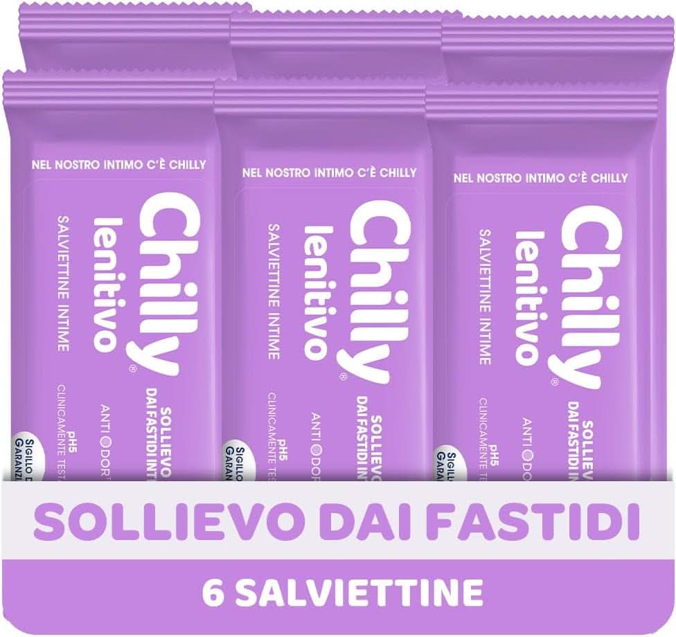 Chilly Lenitivo - Șervețele de curățare liniștitoare, 6 pachete Servetele Umede Bebelusi Naty Shop