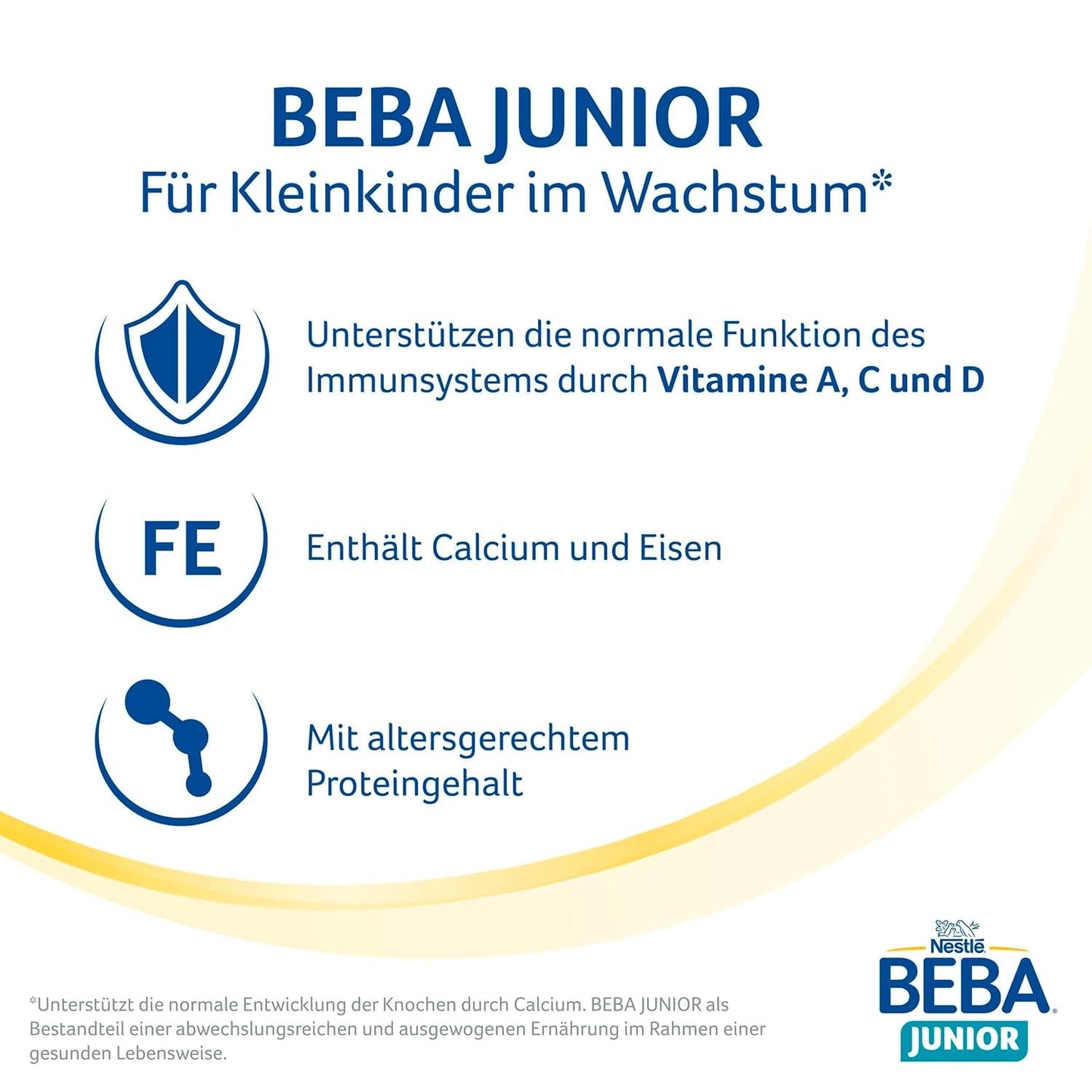 Băutură cu lapte BEBA Junior 2+ de la 2 ani, Cu HMO, Conținut de proteine adaptat vârstei, Numai lactoză, Fără ulei de palmier, Fără ulei de pește, Hrană pentru copii mici, Lapte praf pentru bebeluși, Pachet de 6 (6 x 800g)