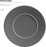 MÄSER Seria Unico, Set de veselă pentru 2 persoane, Atemporal, Elegant, Serviciu de masă din ceramică cu 8 piese, Gresie, Antracit