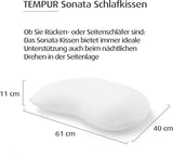 Pernă din spumă cu memorie TEMPUR Sonata, pernă ergonomică de susținere a gâtului pentru dormit pe spate și lateral, fermă, M (61 X 40 X 11 Cm) Perne standard Naty Shop