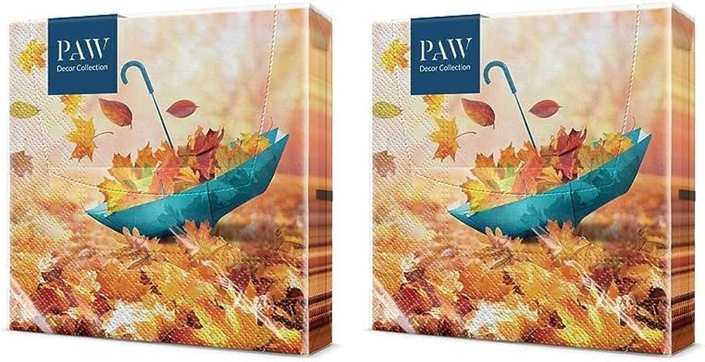 PAW - Șervețele 3 straturi (33 X 33 Cm) I 20 bucăți I Perfect pentru zile de naștere, petreceri, întâlniri I Decorațiuni de masă de toamnă I Șervețele de hârtie colorate - Floarea-soarelui Petale galbene I Floarea-soarelui dansatoare