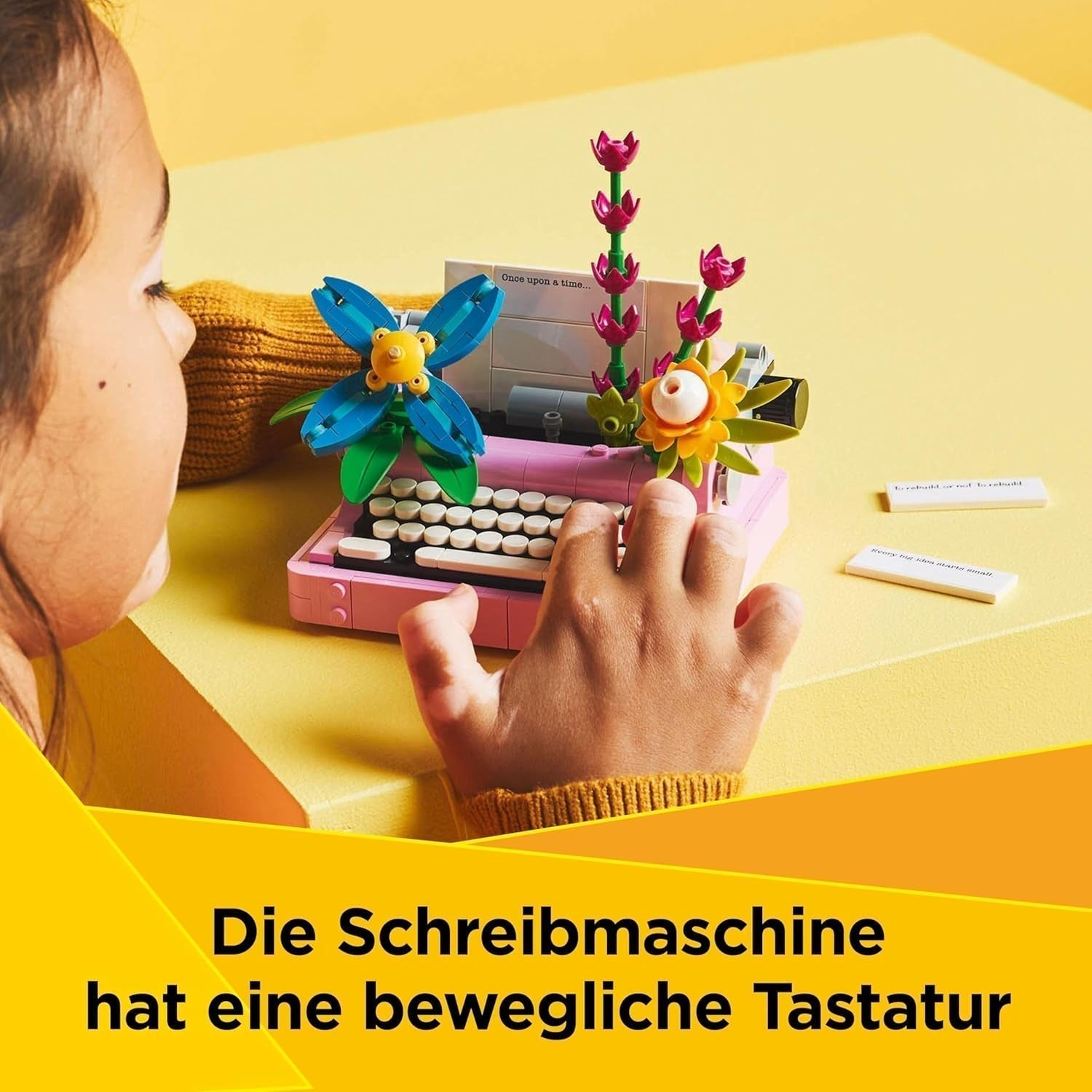 LEGO Creator 3In1 Mașină de scris cu flori - jucărie convertibilă într-un model Keytar sau într-un ghiveci de flori cu blocnotes și stilou - set de construcție - cadou pentru fete și băieți de la 8 ani 31169 Seturi de constructie Besuche den LEGO-Store