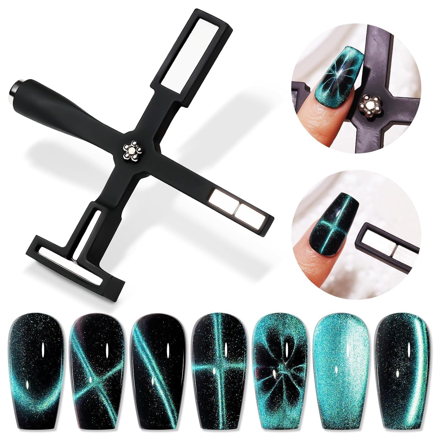 SUPWEE 5 in 1 Nail Magnet Tool, Rosa Cat Eye Magnet Für Nägel Multifunktions Magnetstift DIY Magic 3D Magnet Stick Pen Set Nail Art Magnet Stick Für Nail Art Diy-Zubehör