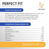 Hrană umedă pentru pisici Perfect Fit Sensitive 1+ cu pui în sos, 12 pliculețe, 12 x 85g – Hrană umedă premium pentru pisici sensibile de la 1 an, fără grâu și soia, pentru a susține digestia