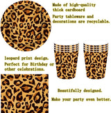 Leopardenmuster Partygeschirr Kindergeburtstag Deko Geburtstag Party Geschirr Dschungel Pappteller Becher Servietten Babyparty Tischdeko Set