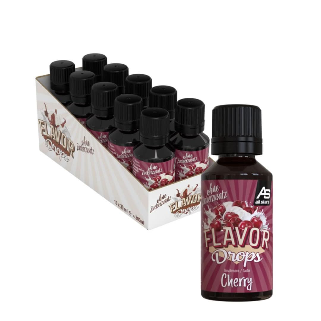 ALL STARS Flavor Drops, Picături aromate fără zahăr adăugat și fără calorii - Dulceață și aromă pentru alimente, 30 ml Indulcitori Naty Shop Cirese 10 x 30 ml