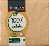 Le Napage 50 șervețele din bumbac 25 X 25 cm, 3 straturi, alb FSC