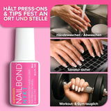 NYK1 Nailbond Lipici pentru unghii artificiale Extra puternic (8ml) Lipici pentru unghii cu pensulă pentru vârfuri, unghii prin presare și unghii acrilice Lipici pentru unghii - Lipici pentru unghii crăpate Lipici antifungic pentru unghii