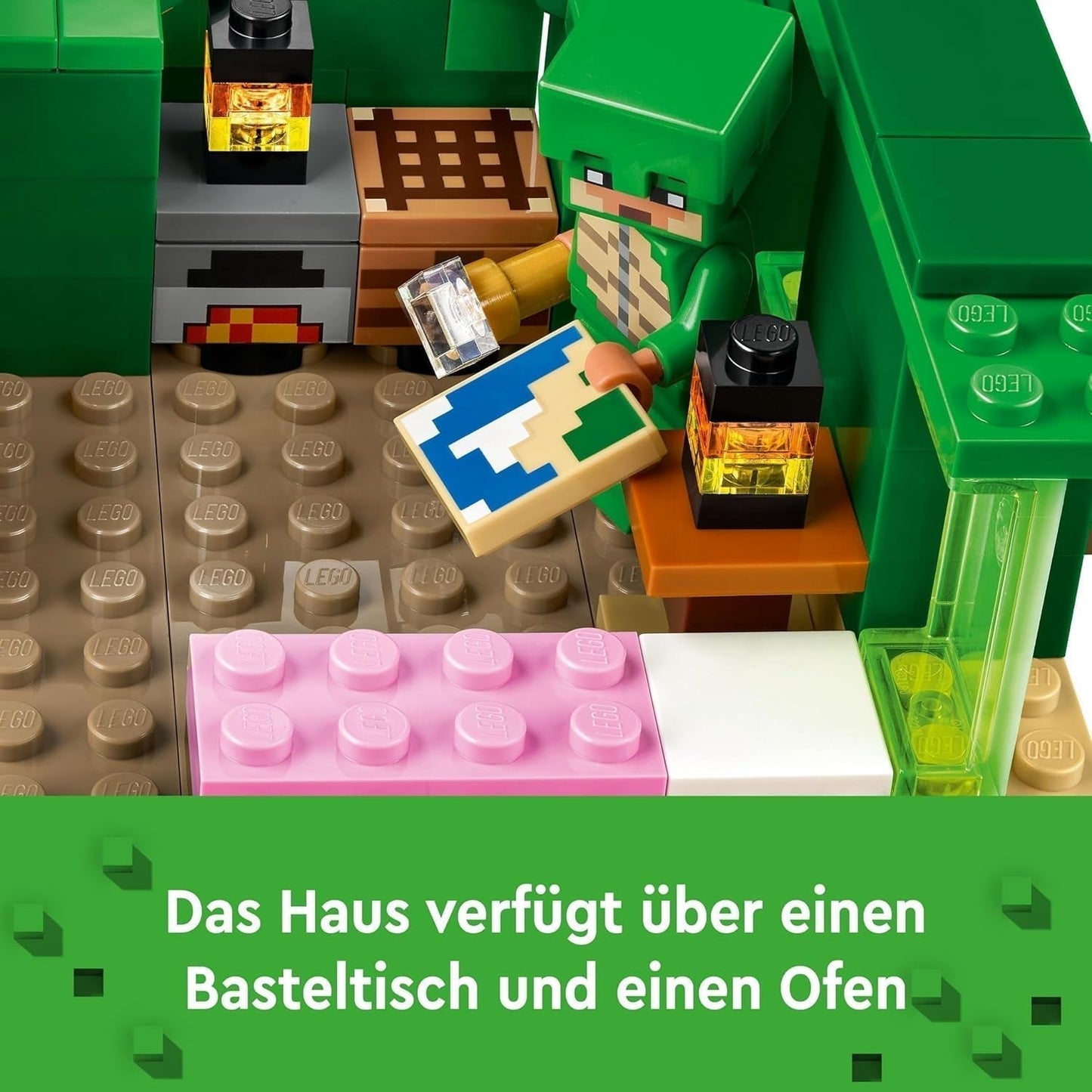 LEGO Minecraft The Turtle Beach House, casă de jucărie cu accesorii pentru fete și băieți de la 8 ani, set cu animale și personaje din jocul video, cadou pentru gameri 21254 Seturi de constructie Besuche den LEGO-Store