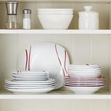 Set de veselă MALACASA pentru 6 persoane, serviciu de masă din porțelan Felisa cu 24 de piese, set de veselă modern cu 6 farfurii de cină, farfurii de desert, farfurii de sumă și boluri, perfect pentru Crăciun și pentru uz zilnic