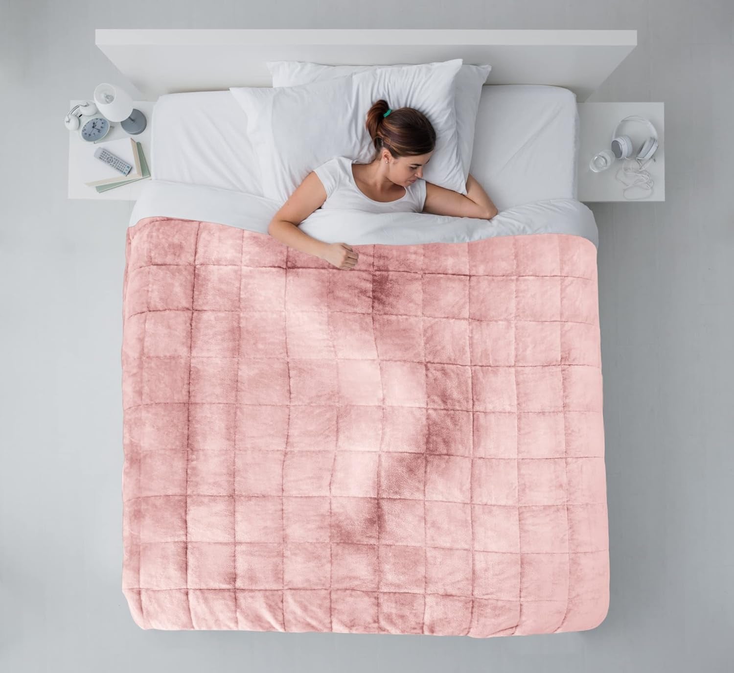 Emma Barclay Pătură Sherpa cu greutate, 127 X 152 cm, Blush Pink Paturi si Cuverturi Emma Barclay