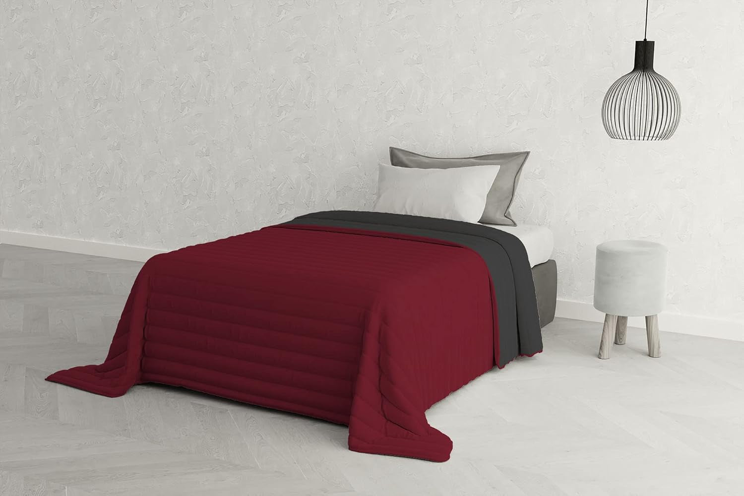 Lenjerie de pat italiană Estivo pat simplu, lenjerie, Aqua, 170 X 270 Cm Plapumi si pilote Naty Shop Grigio/Bordeaux 170 X 270 Cm