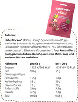 HAFERVOLL Minis Rapiță și Banană 8x 65g - Certificat organic, cu miere, fără zahăr adăugat, perfect pentru a fi împărțit