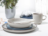 CreaTable, 21016, seria Modern Scandic albastru-gri, set de veselă cu 16 piese, serviciu combinat din gresie, potrivit pentru mașina de spălat vase și cuptorul cu microunde, producție de calitate
