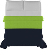 Cuvertură elegantă pentru pat dublu 260 X 270 Cm Blu Scuro/Verde Mela Paturi si Cuverturi Besuche den Italian Bed Linen-Store